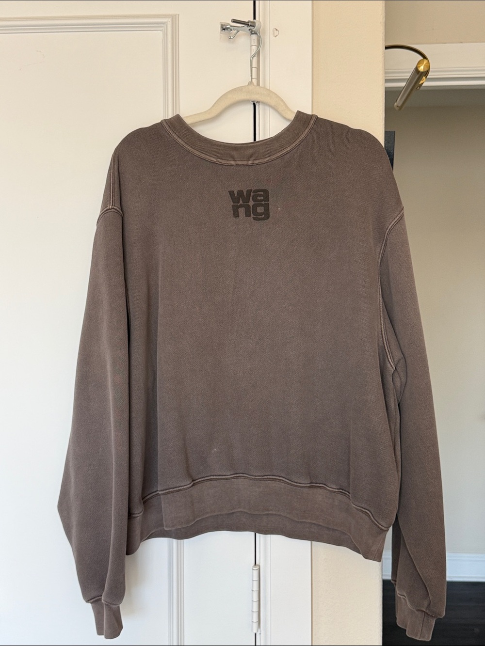 Alexander Wang Brown Crewneck Sweatshirt with Subtle Logo